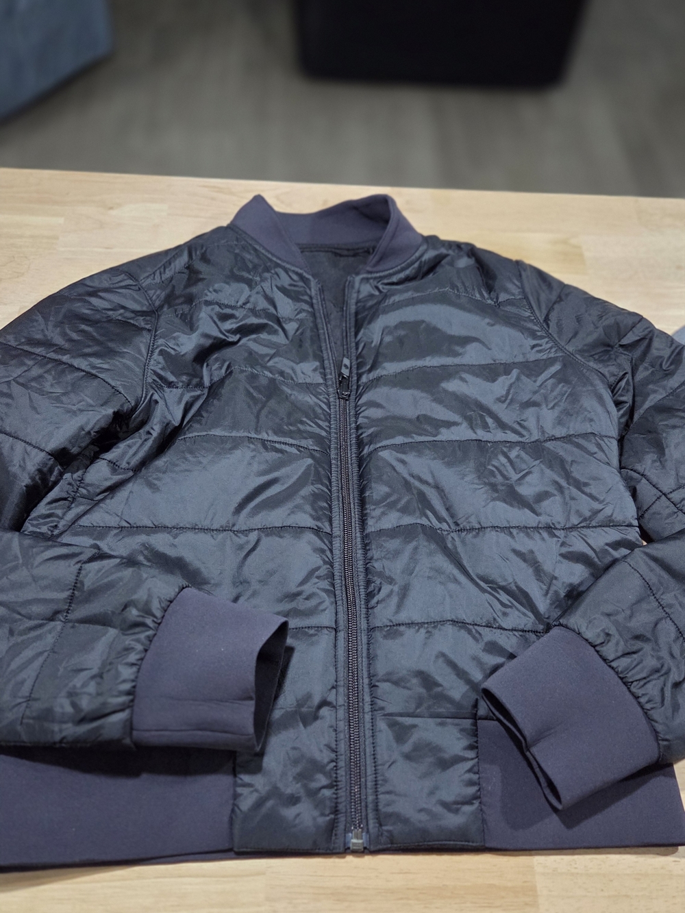 lululemon athletica Black Quilted Bomber Jacket